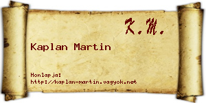 Kaplan Martin névjegykártya